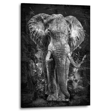 Wandbild Leinwandbild Elefant Abstrakt Black and White