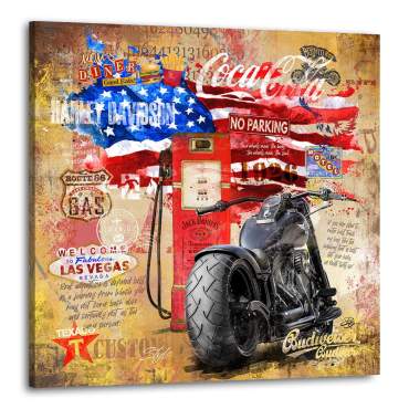 Wandbild Leinwandbild Harley Davidson Pop Art