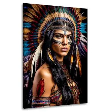 Leinwandbild Sioux Indianerfrau Color Style
