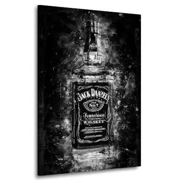 Wandbild Leinwandbild Jack Whiskey black an white
