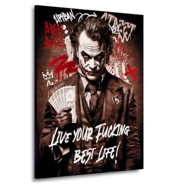 Pop Art Leinwandbild Joker Fucking best Life Retro Style