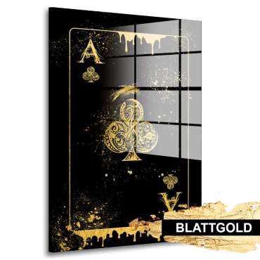 Kreuz Ass Blattgold Bild von Kunstgestalten24