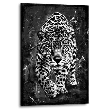 Wandbild Leinwandbild Leopard Abstrakt Black and White