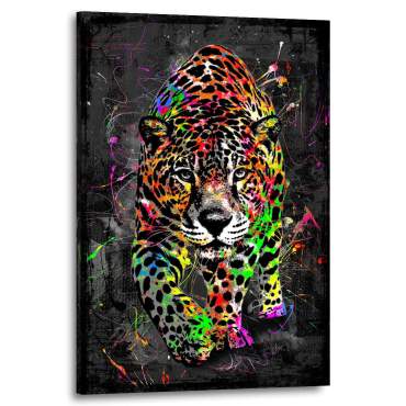 Wandbild Leinwandbild Leopard Abstrakt Color