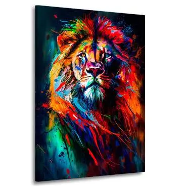 Leinwandbild Löwe Abstrakt Color Style