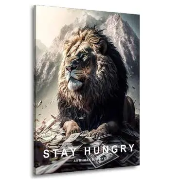 Motivations Leinwandbild Hungry Lion