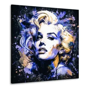 Leinwandbild Marilyn Monroe Abstrakt Blue Style