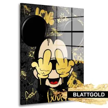 Blattgold Wandbild Bad Micky Pop Art Style