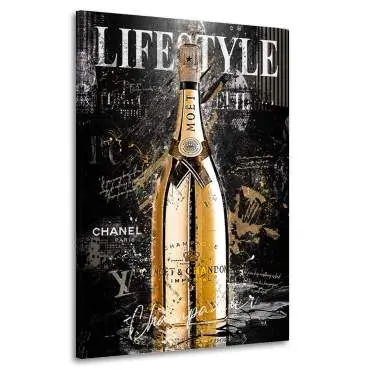 Leinwandbild Lifestyle Champagner Black Style