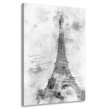 Leinwandbild Paris Eiffelturm Black and White