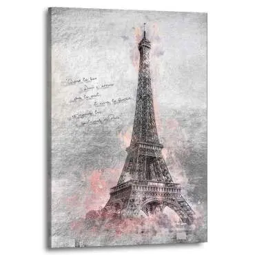 Wandbild Leinwandbild Paris Eiffelturm Silver Style