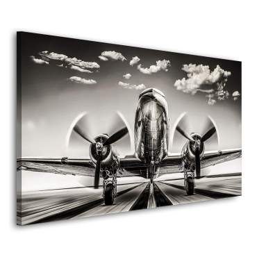 Wandbild Leinwandbild Propeller Flugzeug Retro