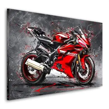 Wandbild Leinwandbild Yamaha R6 Abstrakt Rot