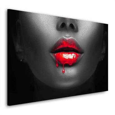 Wandbild Leinwandbild Erotische Lippen Red Style