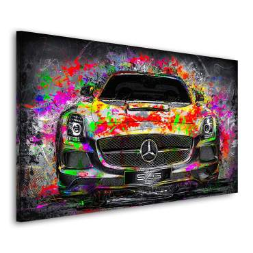 Auto Leinwandbild Mercedes SLS AMG Pop Art