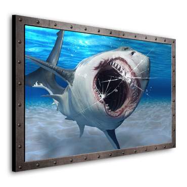 Wandbild Leinwandbild Hai broken Glas