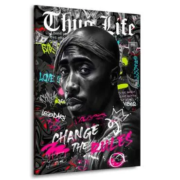 Lifestyle Leinwandbild Tupac Thug Live Pop Art