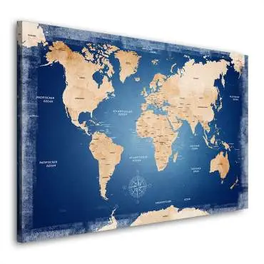 Wandbild Leinwandbild Weltkarte Deep Sky