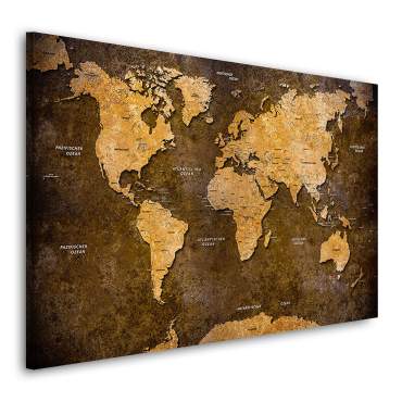 Wandbild Leinwandbild Weltkarte Yellow Stone