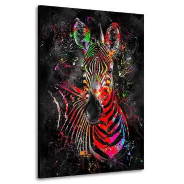 Wandbild Leinwandbild Zebra Color Abstrakt